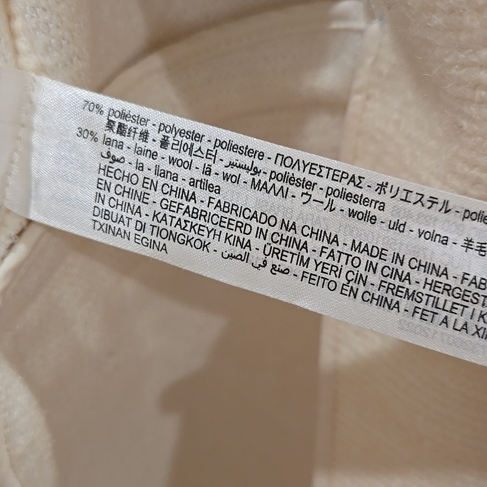 Zara Women's Blazer Coat, Wool Blend, Unlined, Creamy White, Buttons, Small - Picture 14 of 16